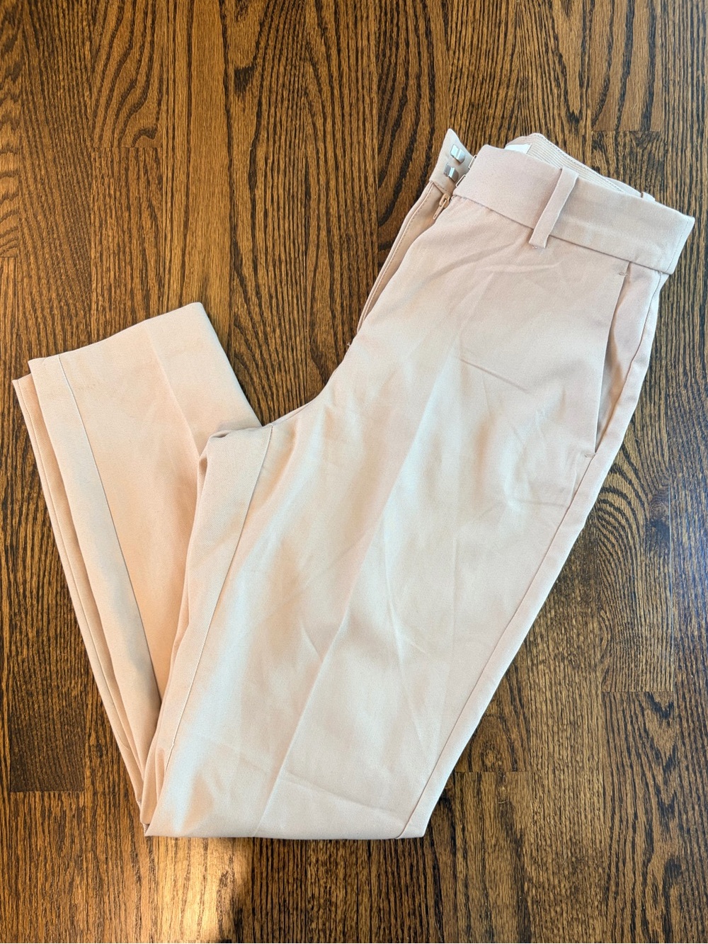 H&M Cream High-wasted Straight Dress Pants